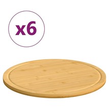  Chopping Boards 6 pcs Ø15.7"x0.6" Bamboo - €114,71 EUR