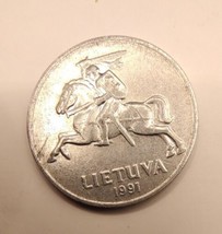 Lithuania 5 Centai 1991, Coin - £6.27 GBP