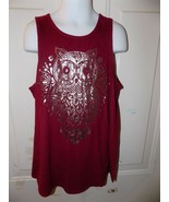 Justice Burgundy Owl Sleeveless Shirt Size 10 Girl&#39;s EUC HTF - £12.01 GBP