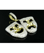 1.25Ct Round Diamond Laugh Now Cry Later Charm Pendant 14K Yellow Gold Over - €103,39 EUR