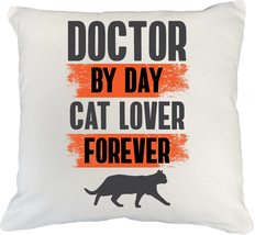 Make Your Mark Design Doctor Cat Lover White Pillow Cover for Physician Men and  - £19.77 GBP+