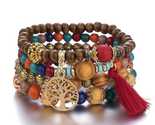 An stackable wood beads multilayer tassel bracelet set modasimple store red 380961 thumb155 crop