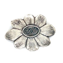 Antique Signed Sterling Nr. 81 Handmade Carved Kolh 1905 Daisy Flower Brooch Pin - £59.53 GBP