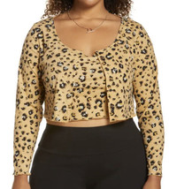 NWT BP. Cropped Rib Cardigan &amp; Camisole Set In Beige Nougat Leopard Size XS - £9.32 GBP
