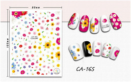 Nail art 3D stickers decal pink yellow white chamomile flowers CA165 - £2.54 GBP