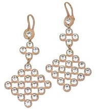 Rebecca Rose Gold Plated Clear Crystal Net Earrings - £156.40 GBP