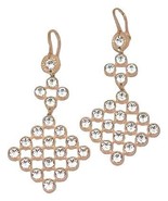 Rebecca Rose Gold Plated Clear Crystal Net Earrings - £154.63 GBP