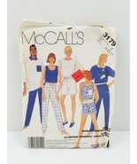 VINTAGE MCCALLS SEWING PATTERN 3179 TOP PANTS SHORTS SIZE 8 10 12 COMPLE... - $9.89