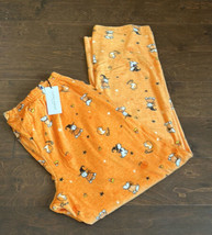 Laura Ashley Womens Halloween Plush Pajama Pants sz L Westie Dog - £23.46 GBP