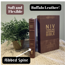 NIV Thinline Reference Bible | 50% off retail | Brown Genuine Buffalo Leather - £39.14 GBP