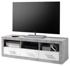 Pietra Large TV Cabinet Grey and White Gloss - $284.88