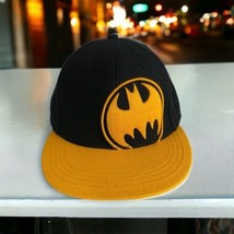 Batman DC Comics Black Gold Ball Cap Hat Fitted L/XL Baseball Wool Blend  - £14.58 GBP