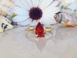 Fine 14K Gold Natural Certified andmade 5Ct Ruby Statement Ring For Womens&amp;Girls - £391.56 GBP