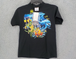 REALLY WILD YOUTH T-SHIRT SZ M (10-12) COLORFUL OCEAN LIFE W/ SNAP ON CR... - $11.99
