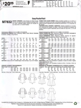 McCall's M7832 Misses 14 to 22 Fitted Lined Dress Uncut Sewing Pattern New - £12.41 GBP