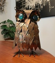 Mid Century Modern Curtis Jere Eames Era Brutalist Torched Cut Owl Sculpture - £375.32 GBP