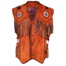 Western Wear Handmade Plains Indian Beaded Suede Hide American Vest Cowb... - $78.87+