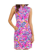 NWT Ladies IBKUL AUBREY PLUM MULTI Sleeveless Mock Golf Dress XS S M L &amp; XL - $1,811.89 MXN