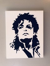 Hand painted art canvas  16&quot;x20&quot;  MICHAEL JACKSON Acrylic painting Black &amp; White - £38.88 GBP