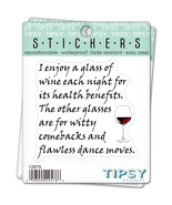 Glass of Wine Funny Sticker, Vinyl sticker, easy peel, water proof - €3,41 EUR