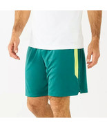 New - Men&#39;s Dry Tek Shorts 9&quot; Wicking Teal Green / Lime Yellow - Extra L... - £10.56 GBP