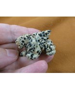 (Y-LIO-GA-WA-559) spotted Jasper LION GARGOYLE gemstone carving mythical... - $19.32 CAD