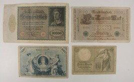 1906-1922 Germany 4-Notes Set 10 Mark to 10000 MARK - £41.15 GBP