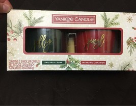 Yankee Candle Balsam Cedar Sparkling Cinnamon Jolly Jingle Gift Set of 2 ea 12oz - £13.41 GBP