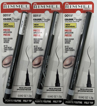 (Pack of 3) Rimmel London Color Precise Eyeliner Black #001 (New/Sealed) - £11.59 GBP