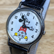 Disney Quartz Watch Lorus PD013 Women Boy Small Mickey Second Silver New Battery - $142.49