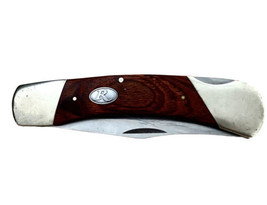 Vintage Remington Stainless Steel Wood 4 In Clip Point Blade Pocket Knife - £32.83 GBP
