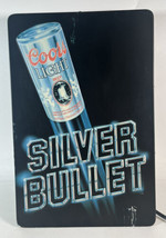 VINTAGE COORS SILVER BULLET BEER LIGHT UP SIGN CLASSIC UNDERWRITERS LAB ... - $128.69