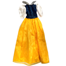 Vintage Disney Princess Doll Dress Snow White Blue Yellow Barbie Gown - $14.80