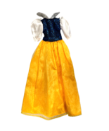 Vintage Disney Princess Doll Dress Snow White Blue Yellow Barbie Gown - £11.64 GBP