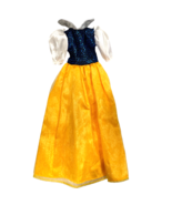 Vintage Disney Princess Doll Dress Snow White Blue Yellow Barbie Gown - $14.80