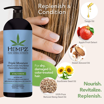 Hempz Triple Moisture Rich Daily Herbal Replenishing Shampoo,  33.8 Oz. image 2