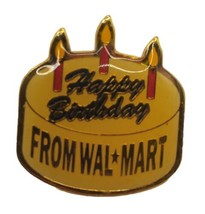 Walmart Employee Pin Happy Birthday Cake  Lapel 1 Inch Associate candles Vtg - £9.83 GBP