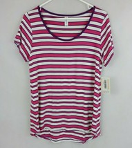 NWT Lularoe Classic T Pink With White &amp; Purple Stripes Small - £12.35 GBP