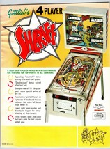 Sheriff Pinball Flyer Original Vintage Retro Game Wild Western Cowboy Ar... - £23.64 GBP