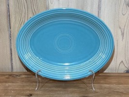 Fiesta ware Turquoise Vintage Oval Serving Platter Plate 11 1/2&quot; HLC - £14.93 GBP