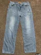 Vintage FUSAI Jeans Men&#39;s 38x32 Distressed Crease Classic Straight Leg Rn #97619 - $37.39