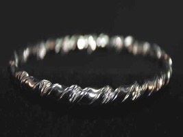 Vintage RETRO Bracelet  Silver Tone Twist Bangle 1980S - $20.80