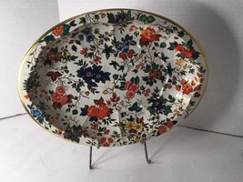 Daher Decorated Ware Metalware Dish Bowl Old English Floral Pattern Vintage Tins - $12.00