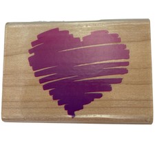 Valentine Small Heart Sketch Rubber Stamp Posh Impression Z347D Vintage ... - £4.73 GBP