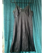 Richform Black Full Slip Size 38 100% Nylon Vintage - $14.03