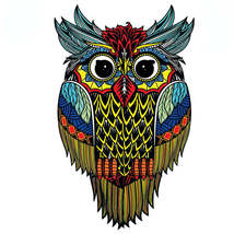 AnyGame Wooden Jigsaw Symmetrical Owl Puzzle 3D Games Home Décor - £18.51 GBP+