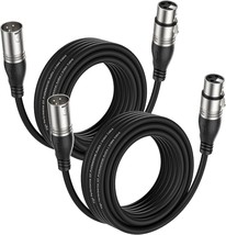 XLR Cable 10 Ft 2 Packs Premium Microphone Cable Patch Speaker Cable 3 Pin XLR M - £32.15 GBP