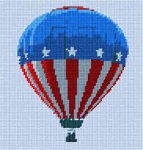 Pepita needlepoint canvas: Hot Air Balloon Patriotic, 7&quot; x 7&quot; - £39.05 GBP+