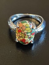 Multicolor Gemstone Woman S925 Sterling Silver Ring Size 7.5 - £10.28 GBP