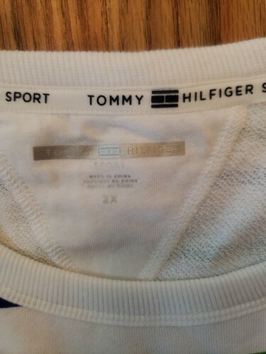 Tommy Hilfiger Nautical Stripe Top Womens 2X French Terry Sweatshirt Short Sleev Item image 5